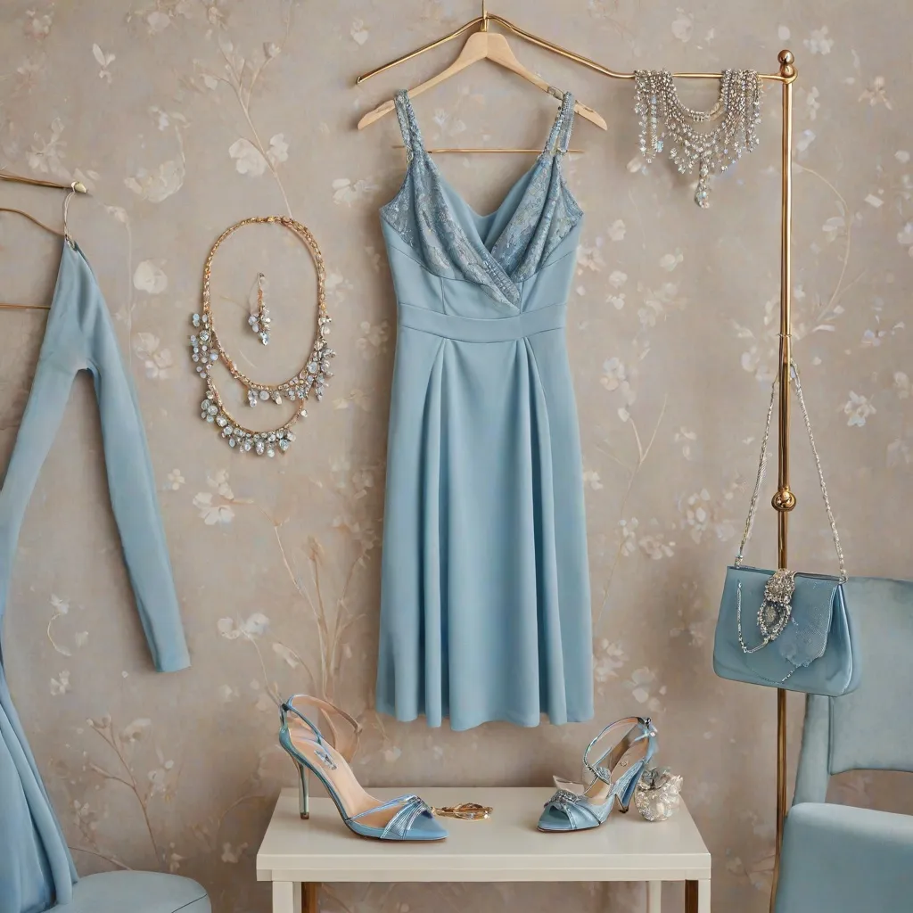Jakie dodatki do niebieskiej sukienki na wesle?